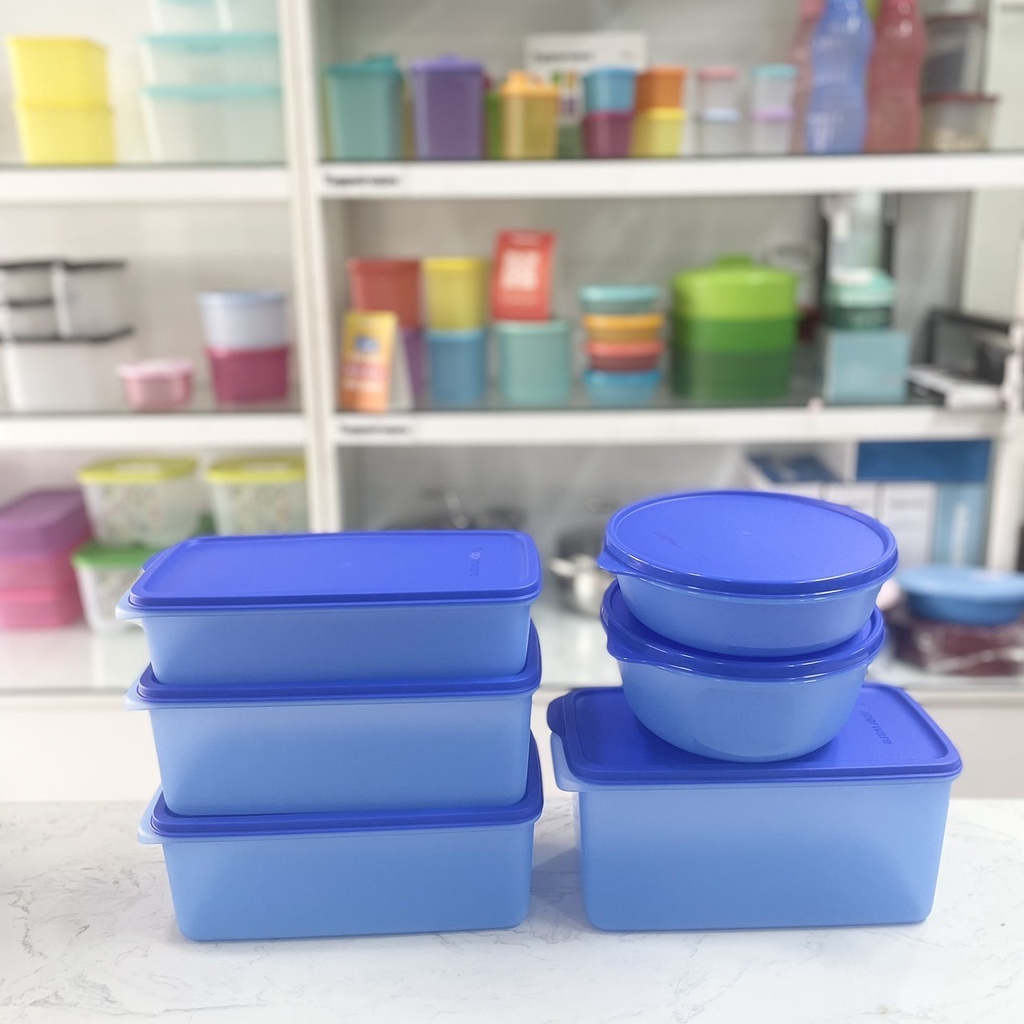 Bộ hộp trữ mát Tupperware Modern Set 6/Set 8 hộp - Bảo hành trọn đời - Nhựa nguyên sinh PP số 5 an toàn sức khoẻ