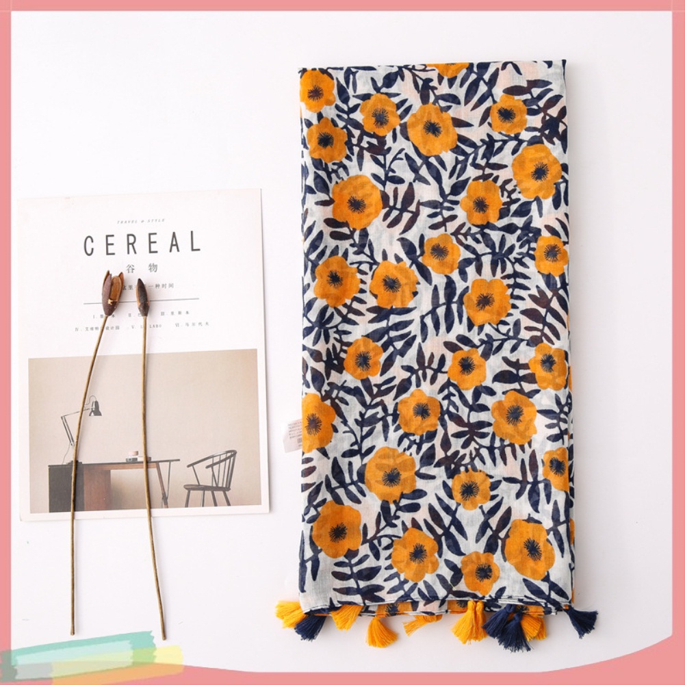 Khăn choàng cổ họa tiết hoa phong cách du mục thời trang cho nữ