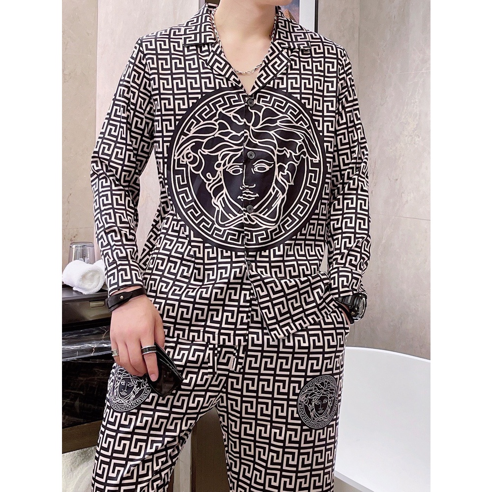 Bộ đồ ngủ nam Pijama lụa cao cấp mềm mịn,thoáng mát với thiết kế tinh tế, đường may tỉ mỉ VC15 -Beemanor