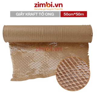Giấy tổ ong gói hàng Zimbi 50cmx50m - Giấy kraft tổ ong chống sốc, chống trầy xước