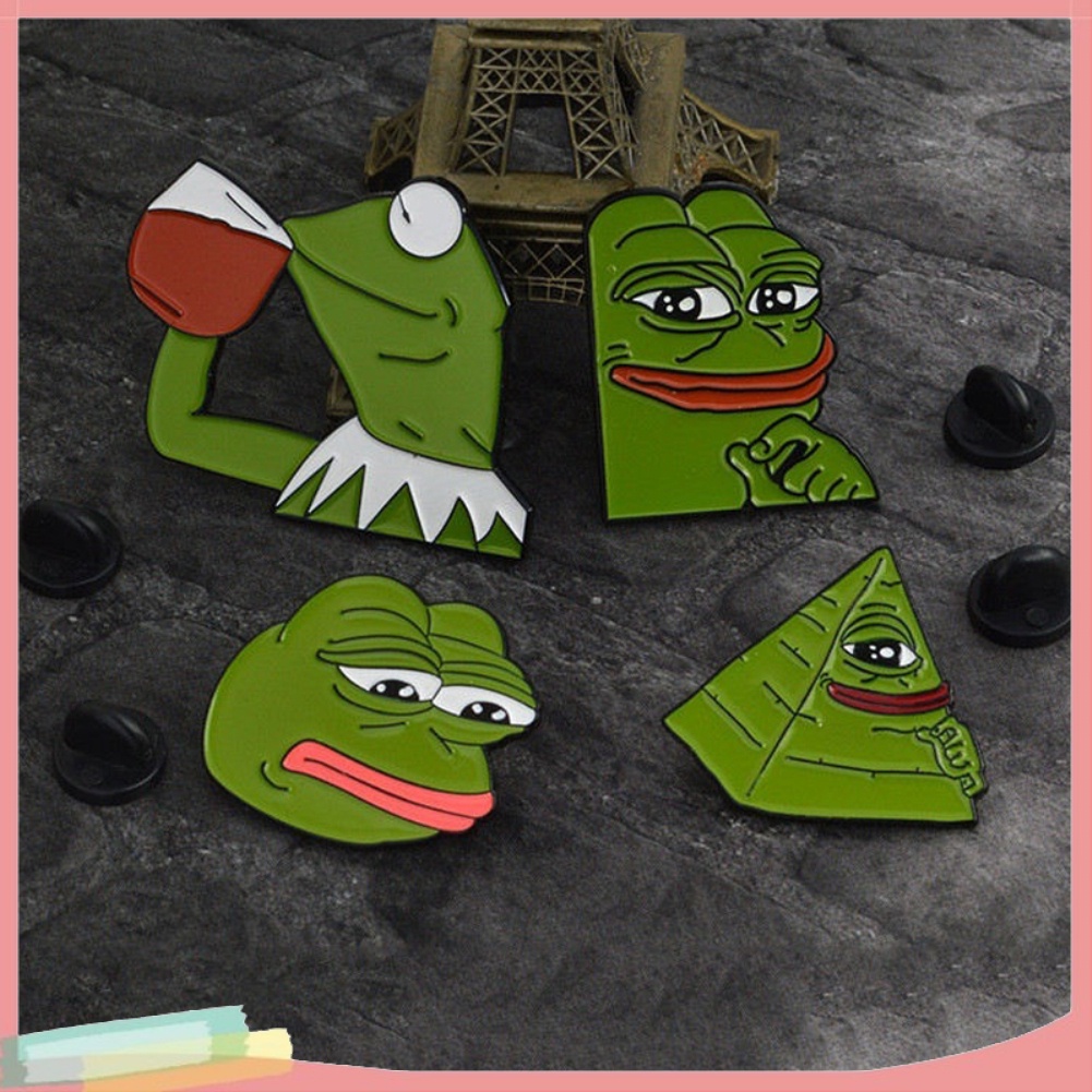 Huy hiệu cài áo họa tiết ếch hoạt hình pepe the Frog