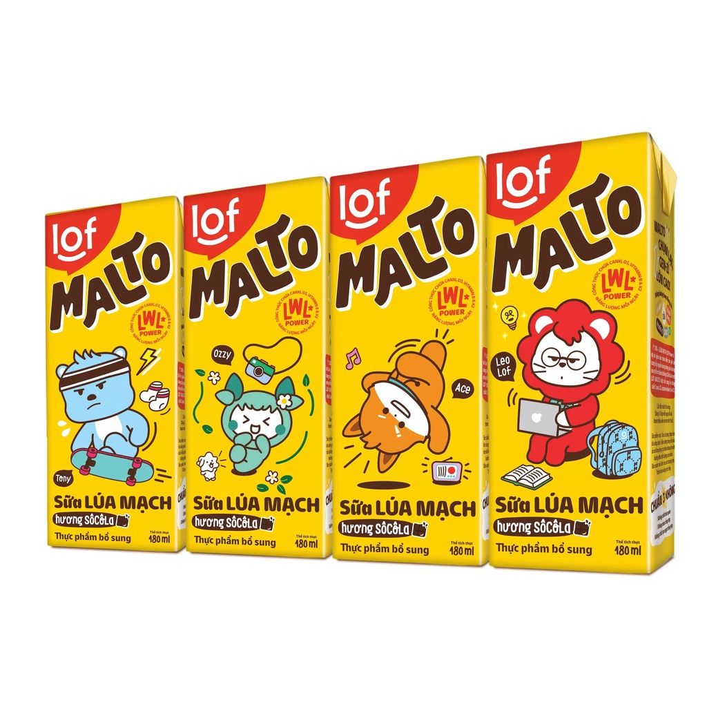 24 hộp sữa lúa mạch MALTO 180ml 2 vị Socola Bạc hà