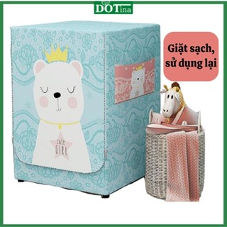 Áo trùm che phủ máy giặt cửa ngang trước chống thấm nước chống nắng che mát máy vải bạt loại dày bền đẹp Dotina ATCPN01