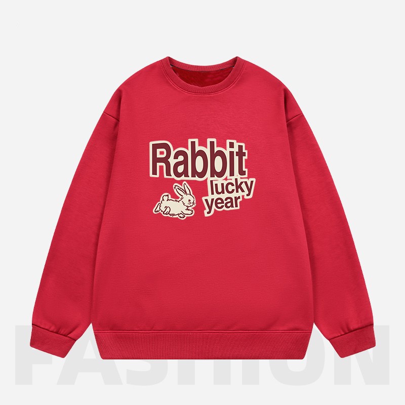 NRVP Áo Khoác Thể Thao Tay Dài Dáng Rộng In Hình Thỏ Năm Mới 2023 Phong Cách Trung Hoa Hàn Quốc Cho Nữ