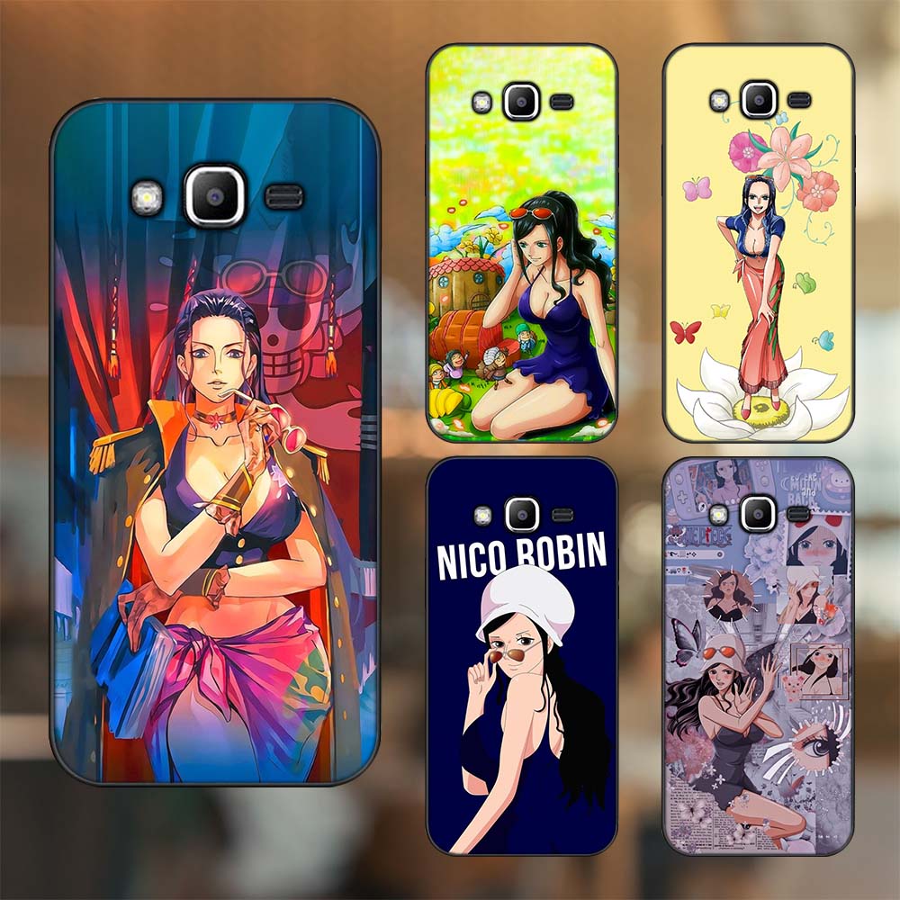Ốp lưng Samsung J2 Prime, J3 2016, J5 2015 viền đen in hình Nico Robin One Piece Đảo Hải Tặc