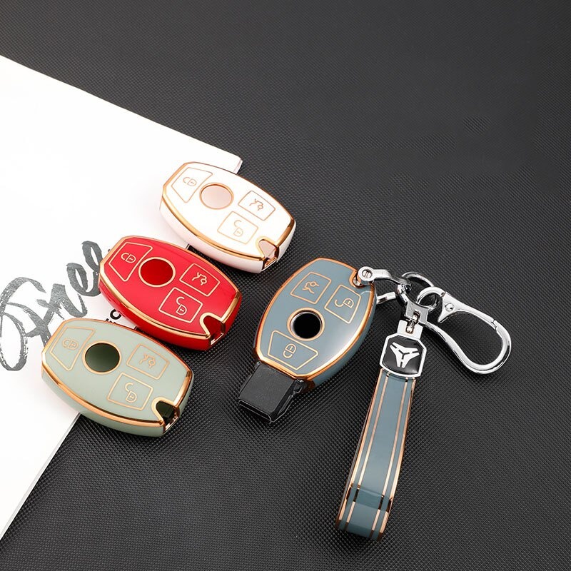 Bao Da, Ốp Bảo Vệ, Vỏ Bọc Chìa Khóa Cho Xe Mercedes C, E, S, GLC, GLE, GLS, MAYBACH Trước Năm 2019 - Loại 2,3 Nút