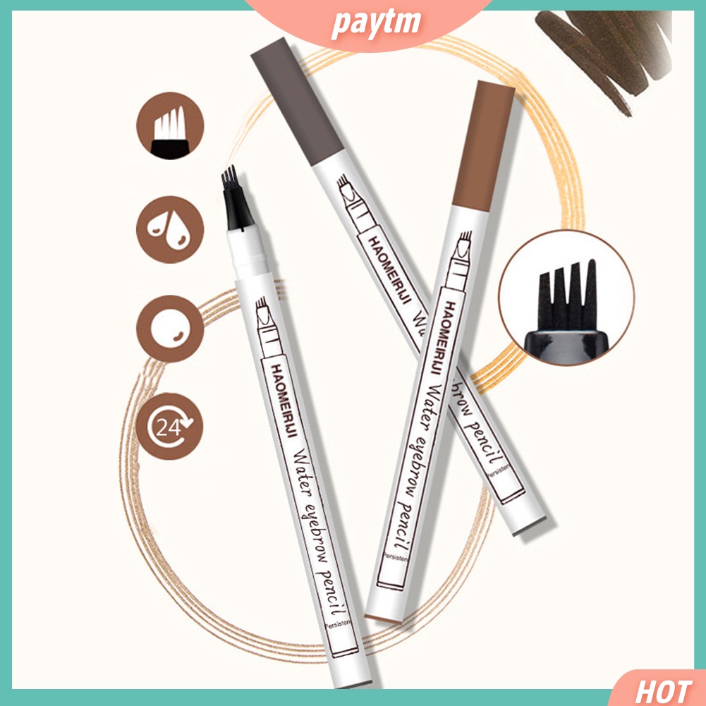 (PTM) Bút kẻ lông mày dạng phẩy sợi chống nước lâu phai đầu bút phân thành 4 ngạnh tiện dụng