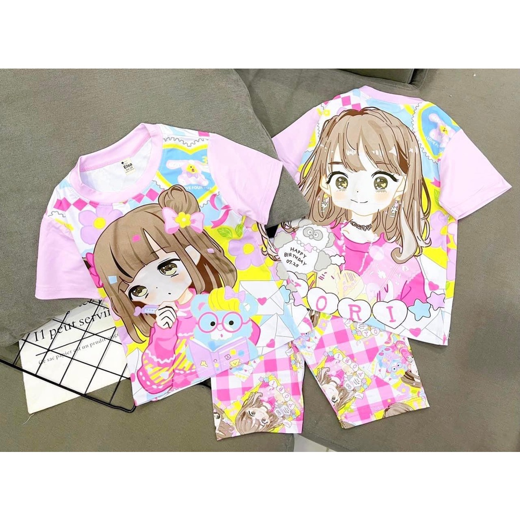 Bộ đồ Lửng bé Gái in hình 3D (9Kg-40Kg) chất liệu mềm mịn thoáng mát được các bé gái yêu thích Bán Chạy Nhất 2022###