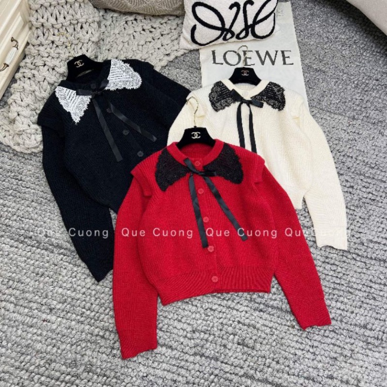 Áo len cổ nơ ren hàng QC - ANNA.SHOP(21.12)