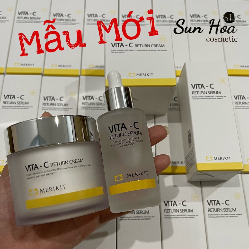(Mẫu Mới)Kem Trắng Da, Cấp Ẩm & Chống Lão Hoá Hàn Quốc Merikit Vita-C RETURN Cream, Serum