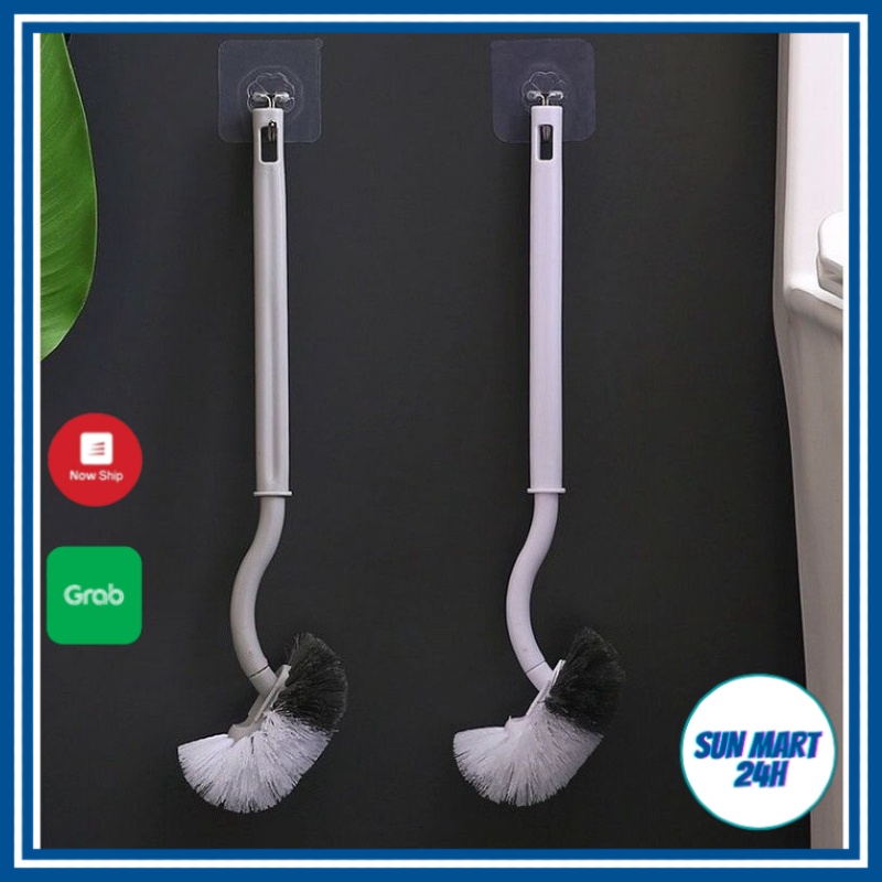 Chổi Cọ Nhà Vệ Sinh, Cây Cọ Toilet Bồn Cầu Hình Chữ S Bàn Chải Làm Sạch Góc Chết SUNMART24H B104