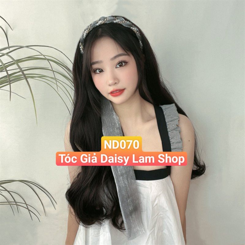 TÓC GIẢ NỬA ĐẦU DÂY RUY BĂNG DÀI ĐÍNH NGỌC HOT TREND ND070