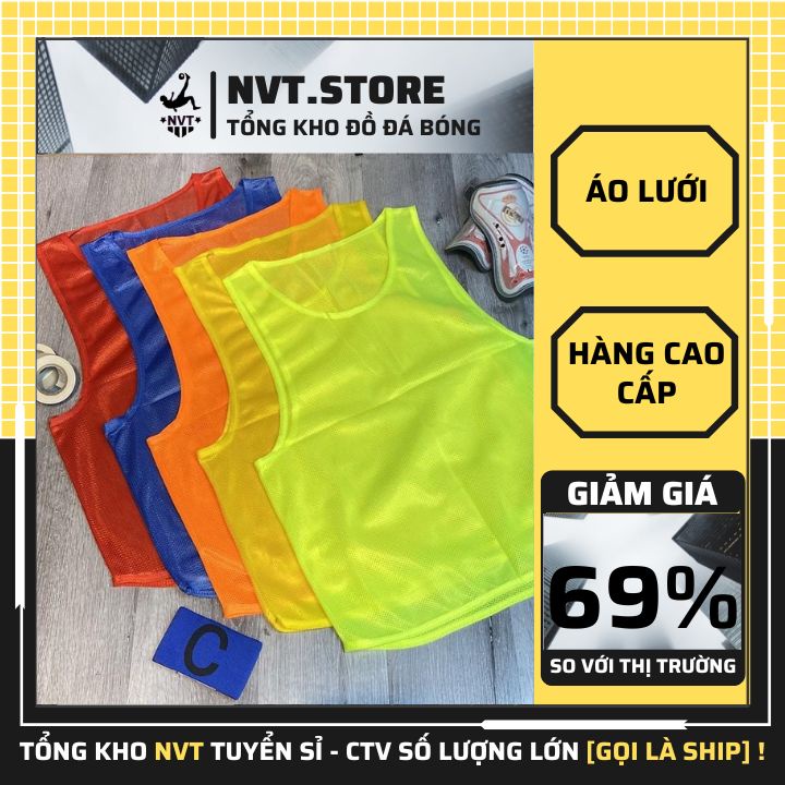 Áo team thể thao pitch 5 màu siêu bền cao cấp, áo lưới building chia 2 đội thoáng khí - NVT.store.vn