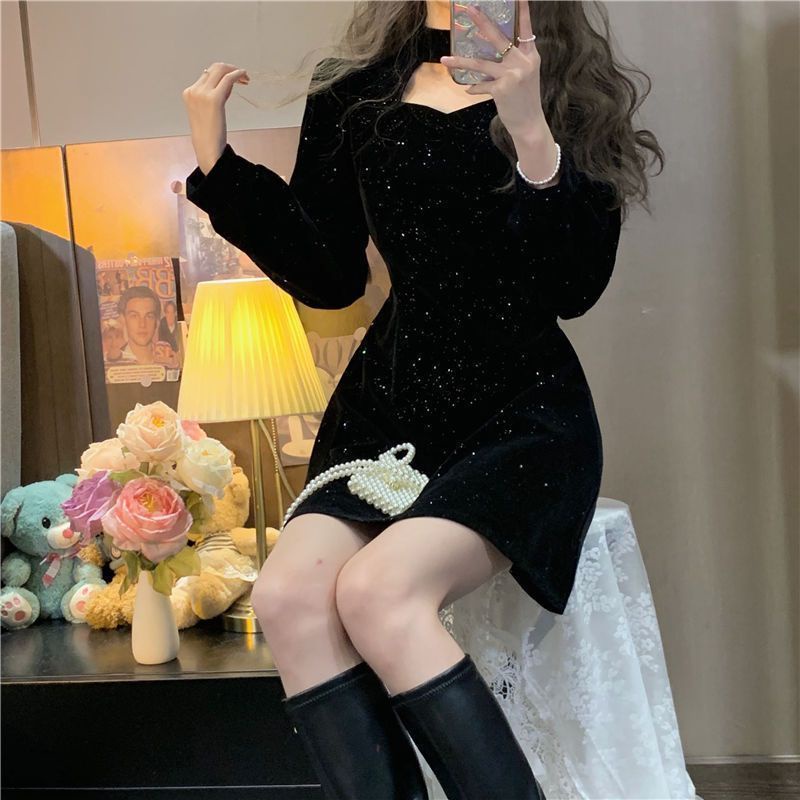 TIANLEYU váy đầm váy nữ đầm đi đám cưới Trang phục năm mới đỏ Hàn Quốc Chất lượng cao Cái mới High quality SA221044 36Z230909