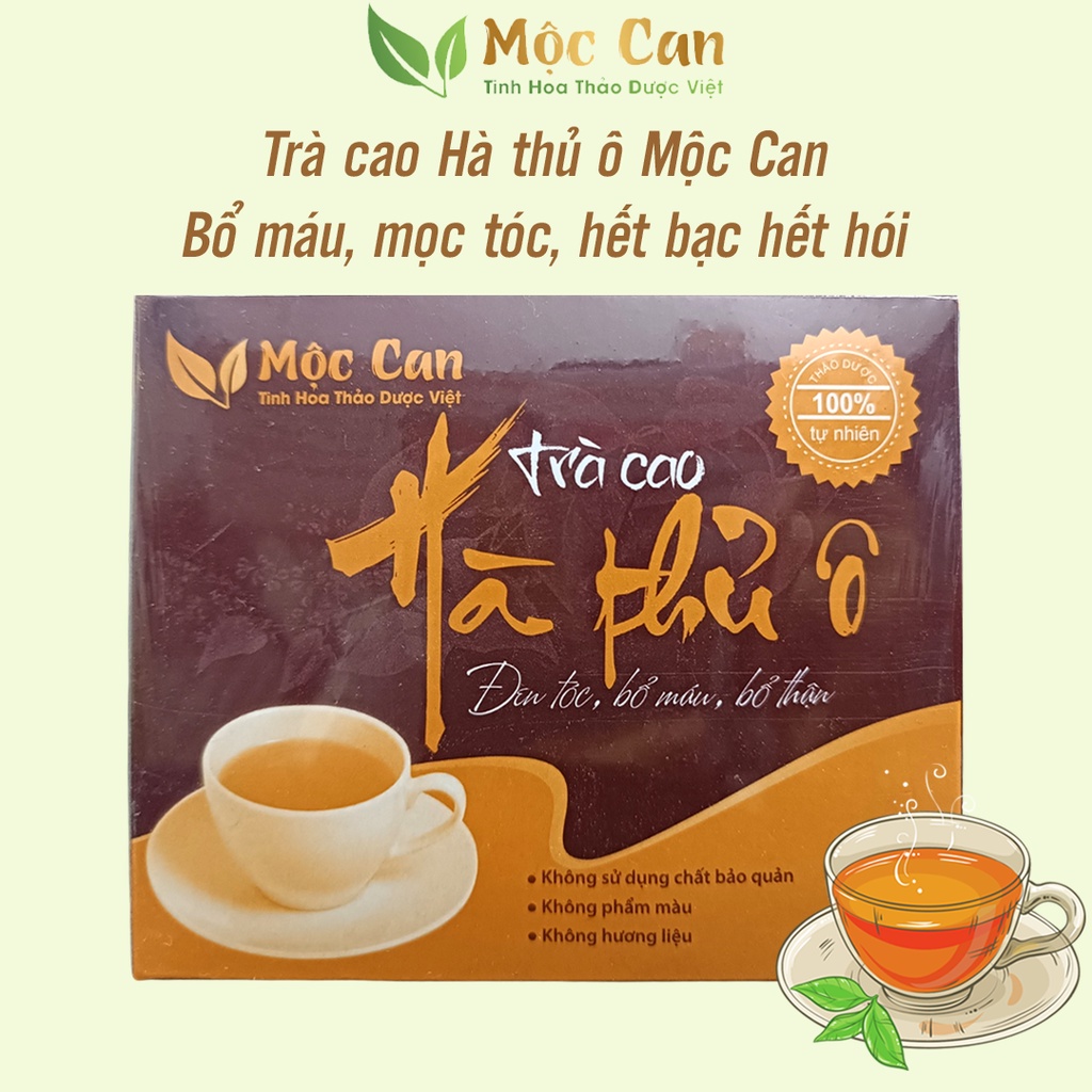 Trà Cao Hà Thủ Ô, hết rụng tóc, ngừa bạc tóc, giảm tình trạng suy nhược cơ thể thiếu máu mất ngủ hộp 25 túi lọc