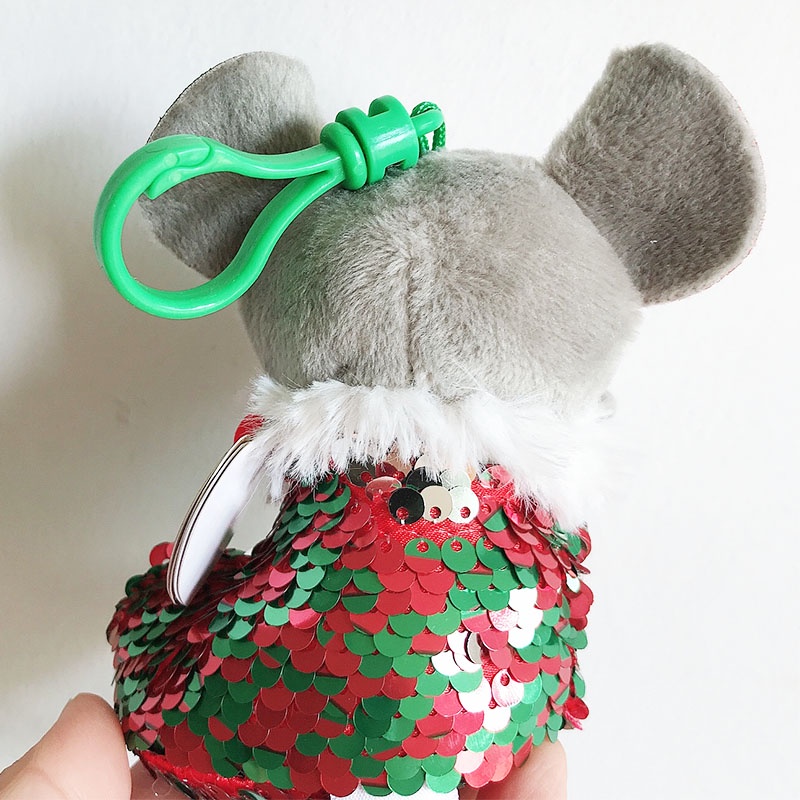 Ty Móc Khóa Búp Bê Nhồi Bông Mềm Mại Đính Kim Cương Sequin Slush Wave Ánh Trăng Khuyết Hình Động Vật