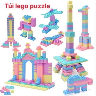 ( Hàng VN) Túi đồ chơi lắp ráp, ghép hình, xếp hình khối block puzzle cho bé 813-1