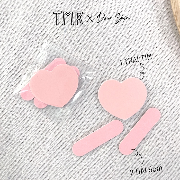 Dũa móng tay TMR Cute Mini - Trái Tim set, định hinh móng, dũa móng 2 mặt chất lượng cao