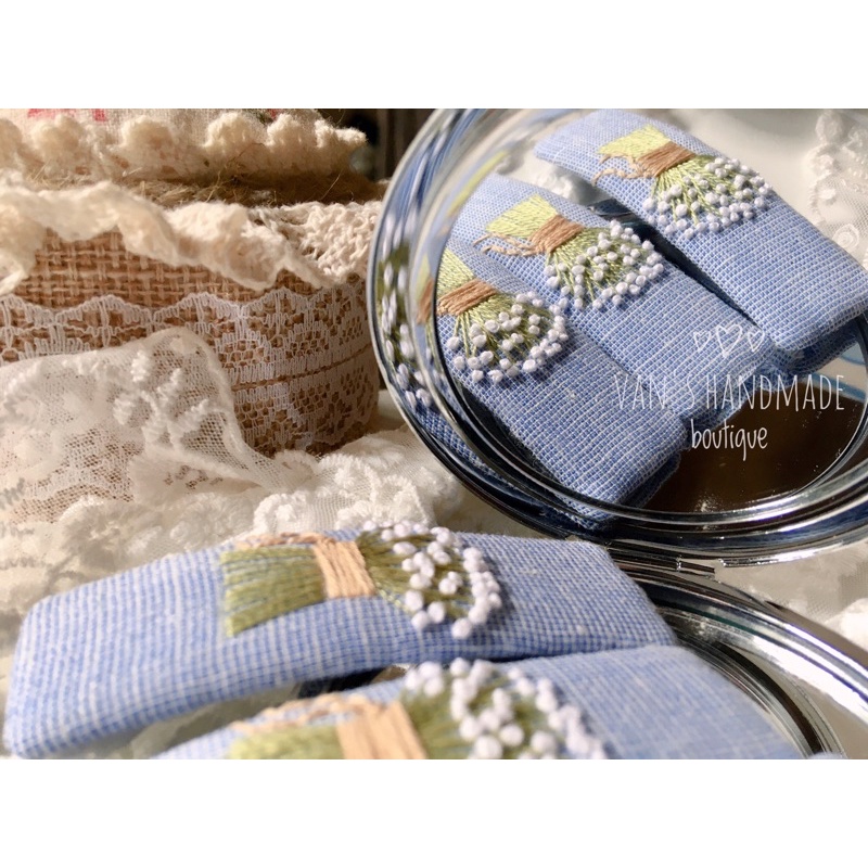 Kẹp tóc 7cm thêu hoa baby Oct23