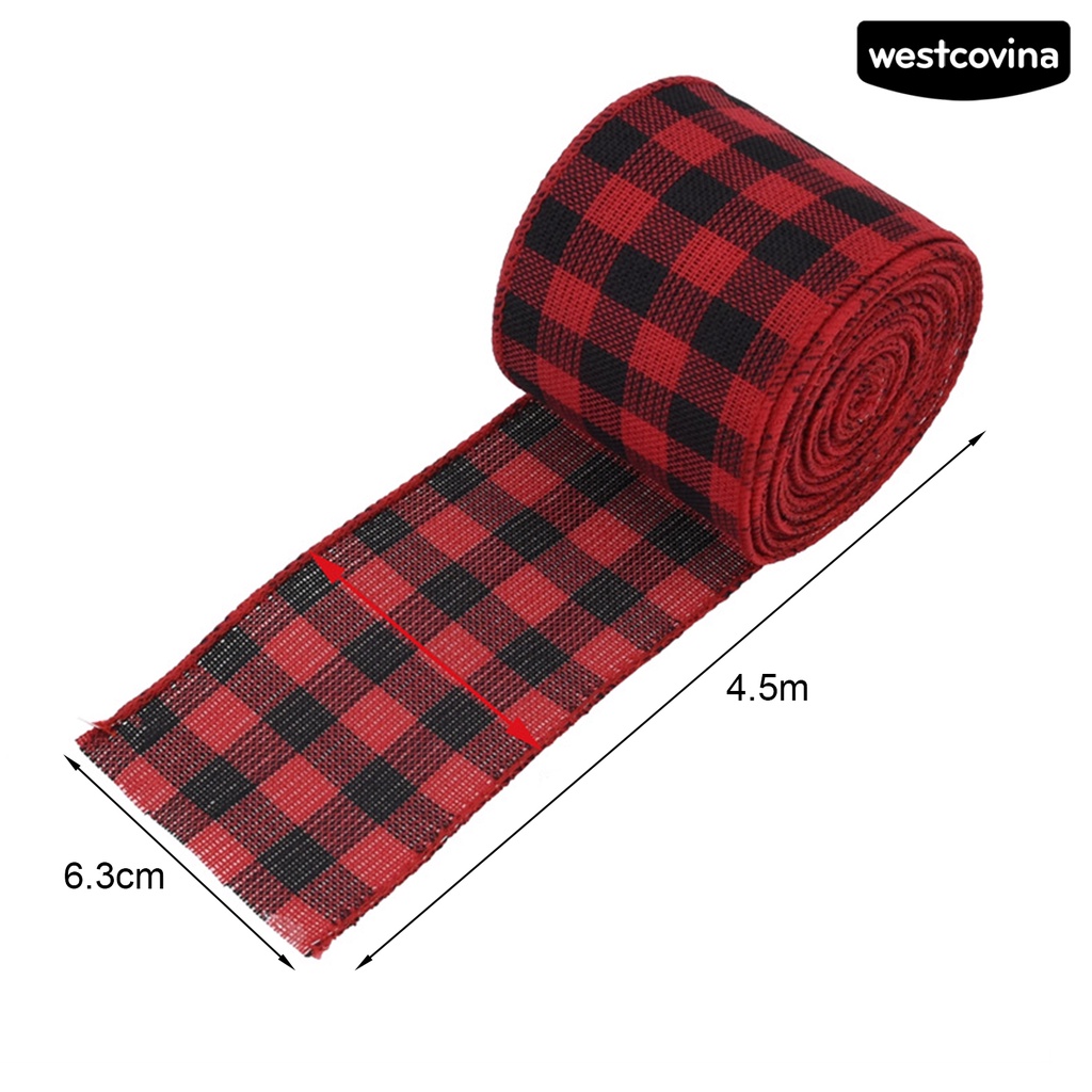 [WEST]⚘Cuộn Dây Ruy Băng Dày 63mm Họa Tiết Sọc Caro Cổ Điển Chống Dao Dùng Gói Quà Giáng Sinh DIY