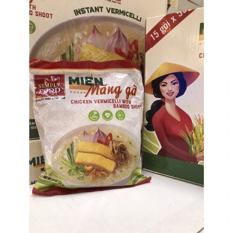 Miến Măng Gà Gói * Ăn Liền * SimpLy Food ( 15gói x 55g)