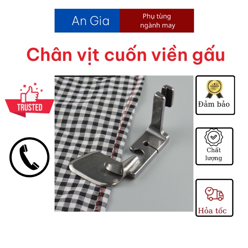 Chân vịt cuốn lai cuốn tôm có viền gấu loại đẹp máy 1 kim
