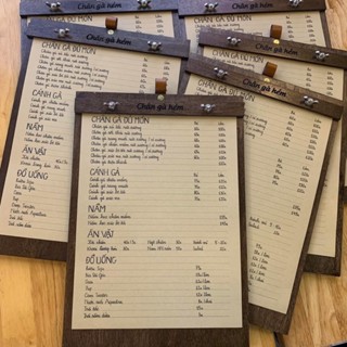 HCM | bìa MENU gỗ kẹp giấy / MENU gỗ kẹp da thiết kế theo yêu cầu LUXI DECOR HCM