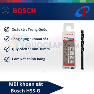 Mũi khoan sắt Bosch chính hãng HSS-G  từ 1mm - 10mm