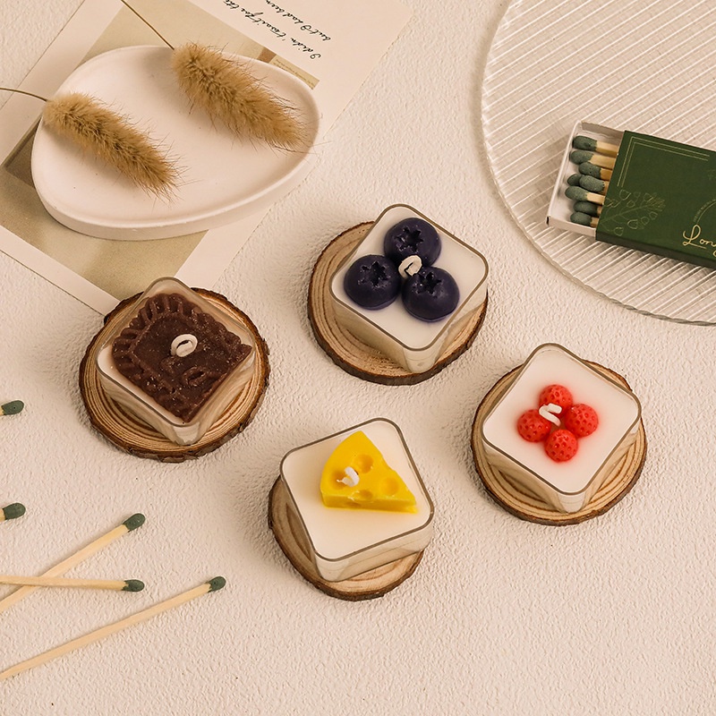 Nến Thơm Tealight Topping Hoa Quả Sen Đá Sáp Đậu Nành Không Khói - Trang Trí Decor Làm Quà Tặng