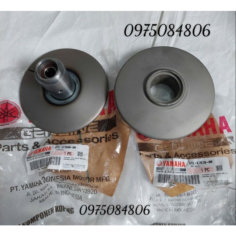 Cặp pully má nồi trong, ngoài xe Mio nhập chính hãng Yamaha