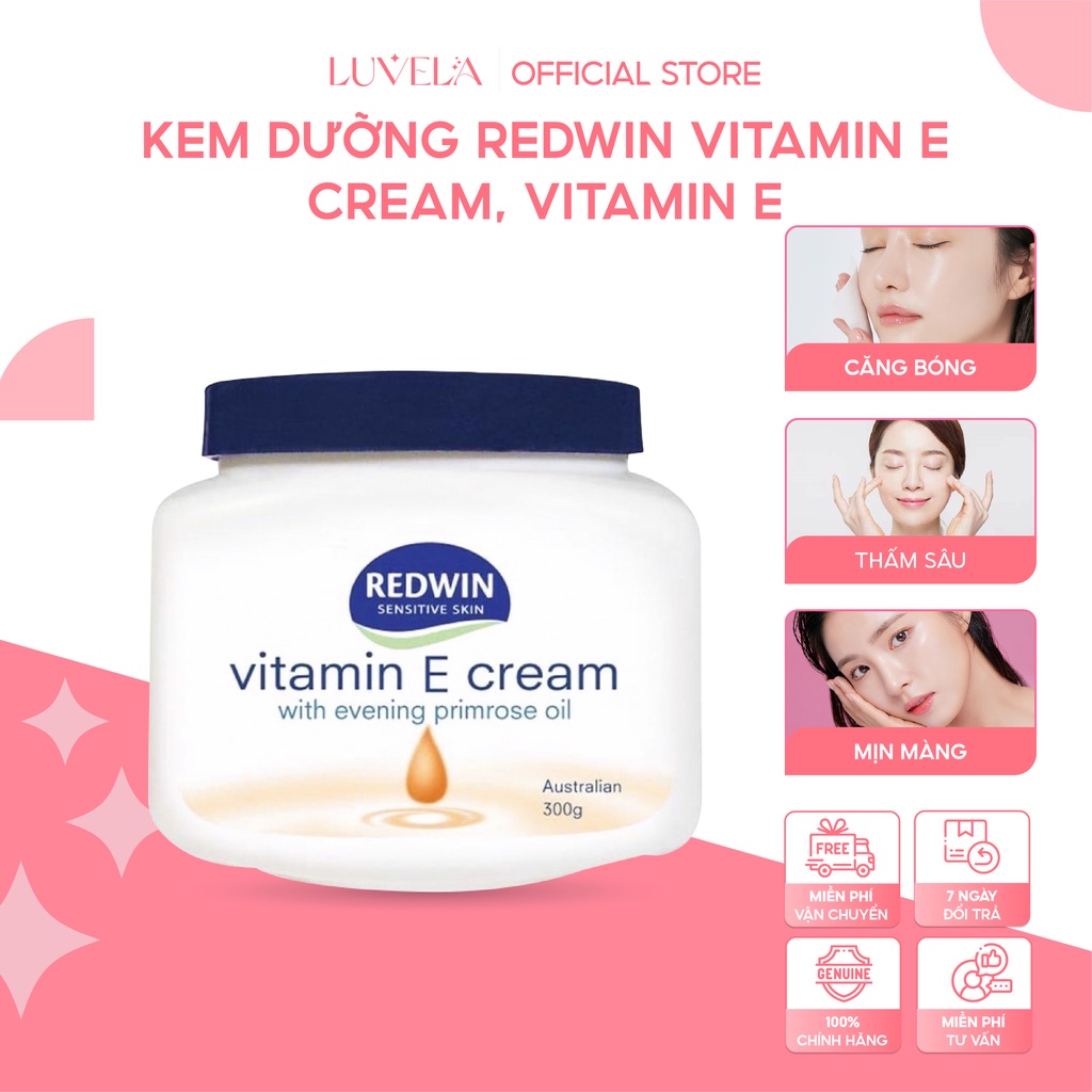 Kem Dưỡng Redwin Vitamin E Cream, Vitamin E Úc Dưỡng Ẩm, Dưỡng Trắng Da Mặt Và Body Chính Hãng 300g KD31