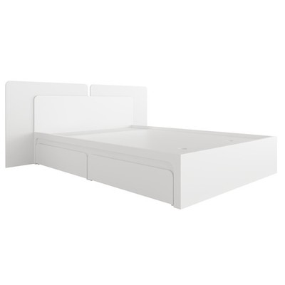 SELINA, Giường ngủ 2 hộc tủ kéo BED_129, 207x90cm, Giường ngủ gỗ Scandi Home