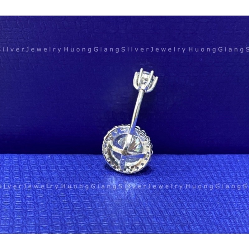 Khuyên rốn Đá Tròn Bạc s925 xi kim  - HuongGiangSilver