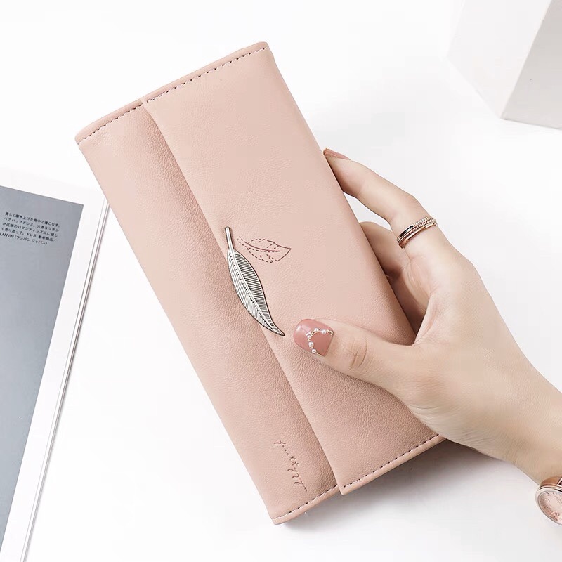 SALE Ví nữ dài cao cấp gắn đá đẹp thời trang nhiều ngăn cầm tay ROSE V34