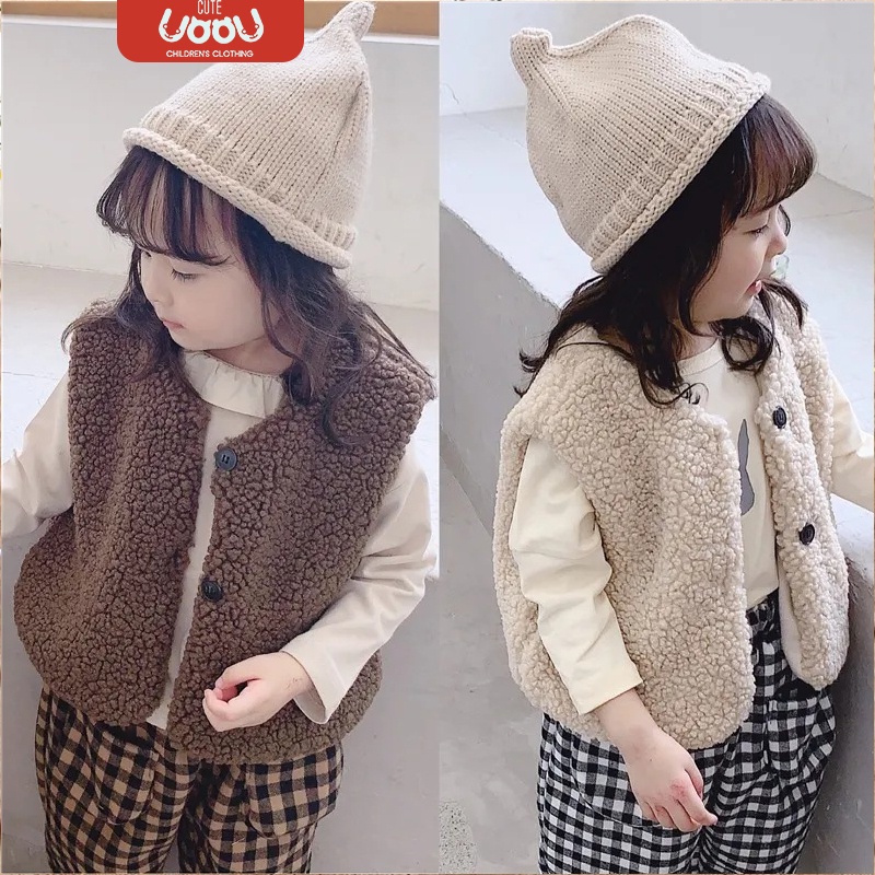 Áo Khoác Lông Cừu Sát Nách Ấm Áp Kiểu Hàn Quốc Thời Trang Mùa Đông 2022 Dễ Thương