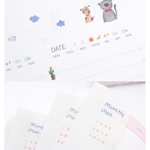 Lịch Học Tập Lịch Kế Hoạch Lịch Planner Note Ghi Chú 365 Ngày D-Day Plan 133x181x20mm-144 tờ 120gms