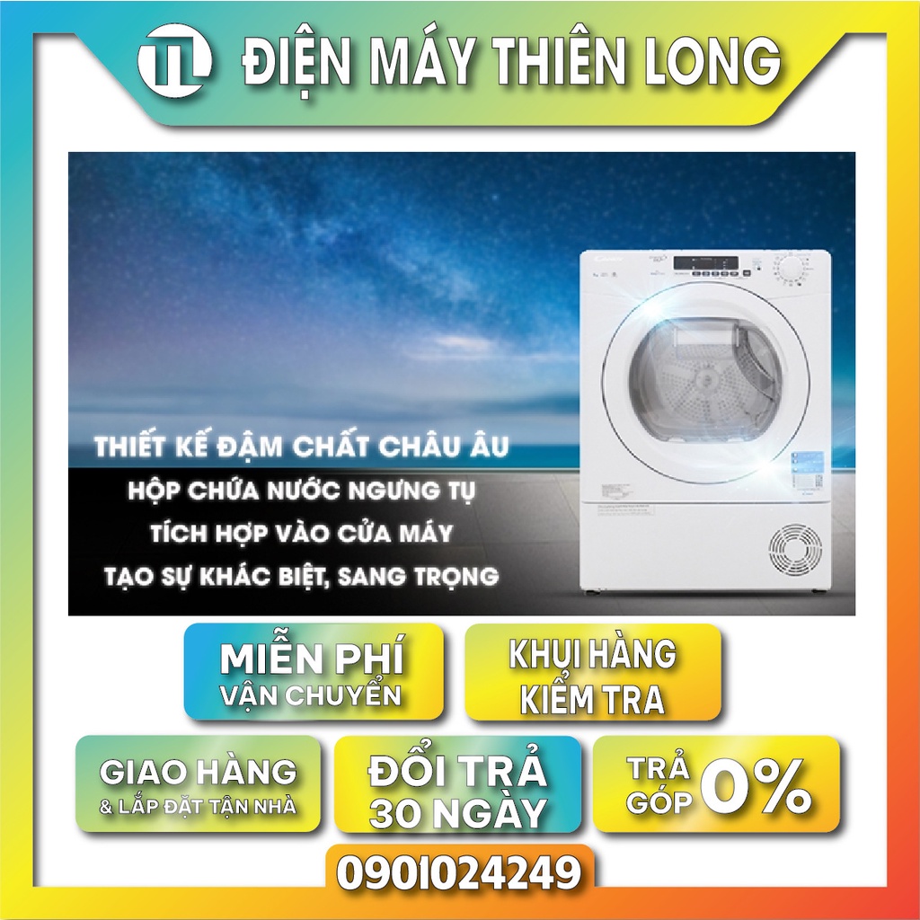 GVS C9DE-S MIỄN PHÍ GH VÀ CÔNG LẮP ĐẶT HCM Máy sấy Candy 9 Kg GVS C9DE-S