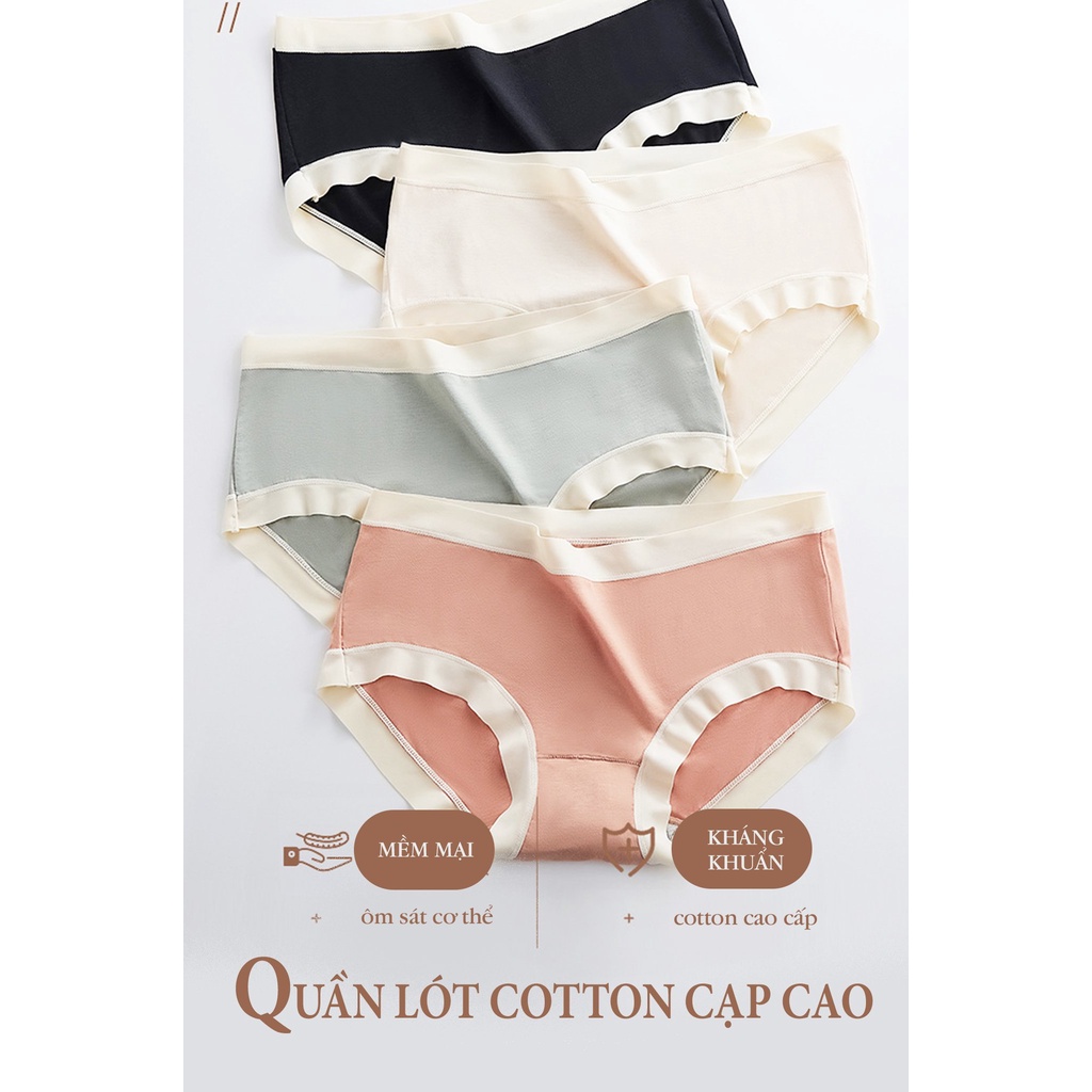 Quần lót nữ- QUuần lót cotton nữ kháng khuẩn, thoải mái, dễ chịu Lylylorem QL212