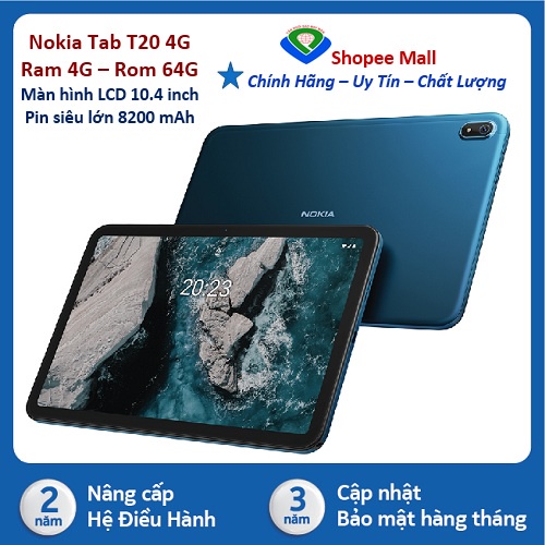Máy tính bảng Nokia Tab T20 4G - Hàng chính hãng, Nguyên Seal, Bảo hành chính hãng
