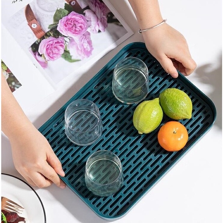 Khay Hai Tầng Ráo Nước Đựng Ly Tách Trà / Trái Cây Cho Nhà Bếp