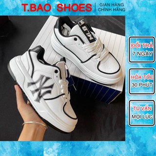 Giày MLB Nam Nữ, Giày MLB Chunky NY đen, Giày Độn Đế 5cm tăng chiều cao