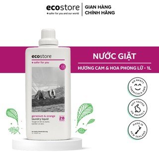 Nước giặt gốc thực vật ECOSTORE 1L Hương Cam & Hoa phong lữ sạch khuẩn - dịu da - bền vải (Geranium & Orange Laundry)