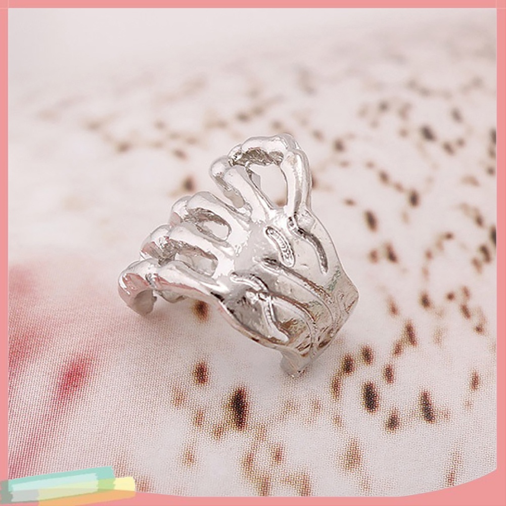 Khuyên kẹp vành tai hình bàn tay xương phong cách cá tính thời trang