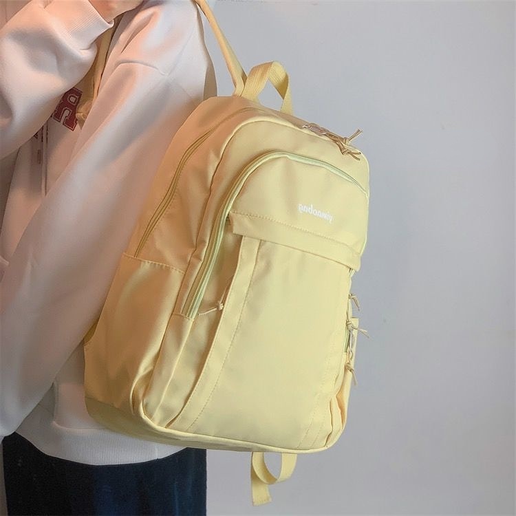 Ba Lô Đi Học / Du Lịch Sức Chứa Lớn Màu Trơn Mẫu Mới Phong Cách Nhật Hàn Cho Nữ