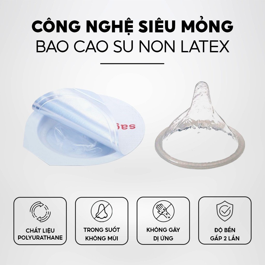 Bao cao su Sagami 002 bcs non latex siêu mỏng hộp 2 chiếc