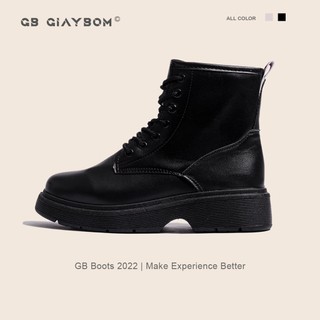 Giày boot nữ cổ lửng cột dây đế cao 3 cm giaybom b1599