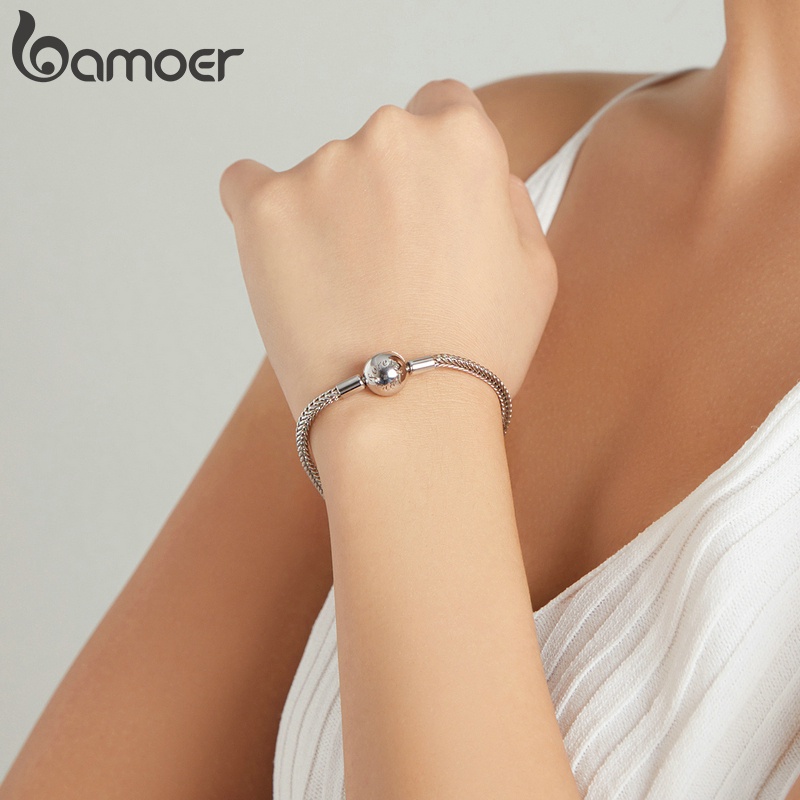 Vòng tay Bamoer 17/19/21cm bạc 925 thiết kế thời trang