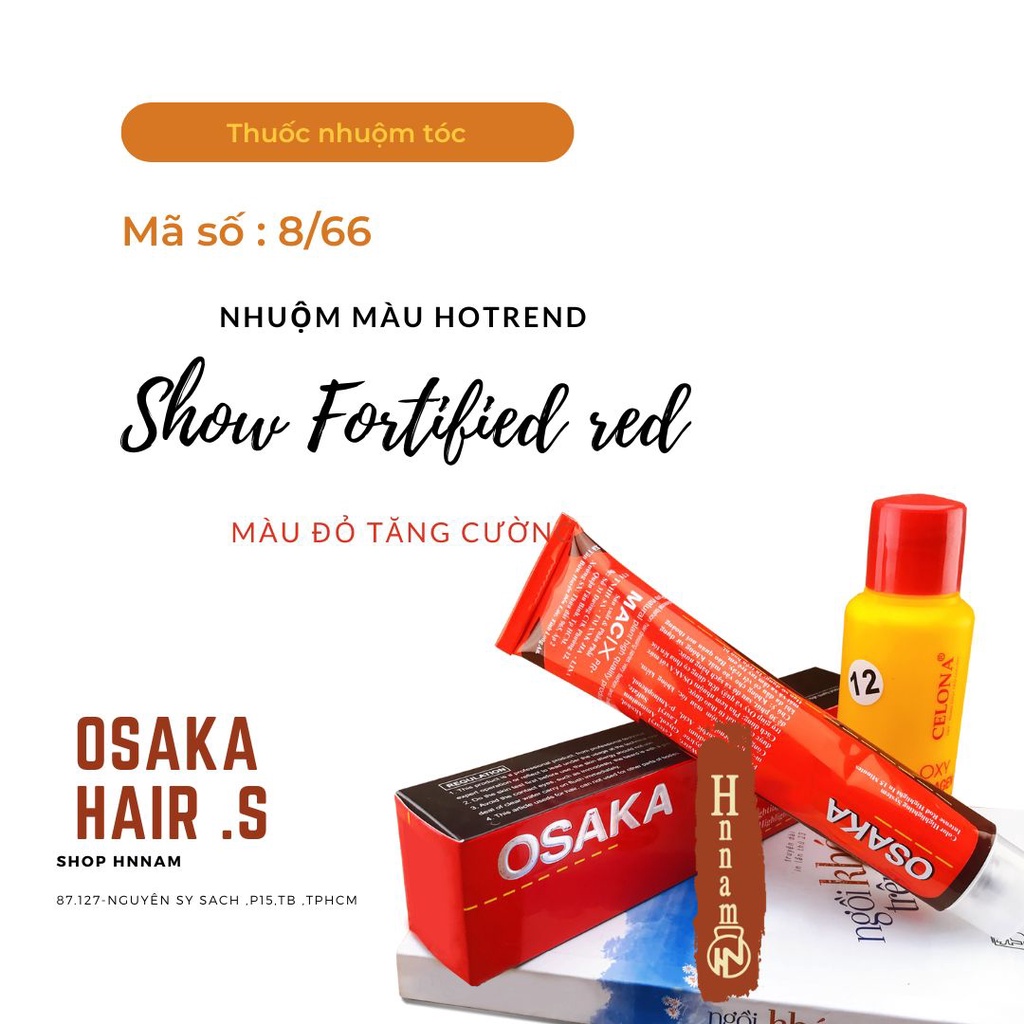 ( Mã số 8/66) Thuốc nhuộm tóc Màu Đỏ Đô và Oxy 6% phù trợ thêm Collagen giúp tóc khỏe lên màu nhanh mượt