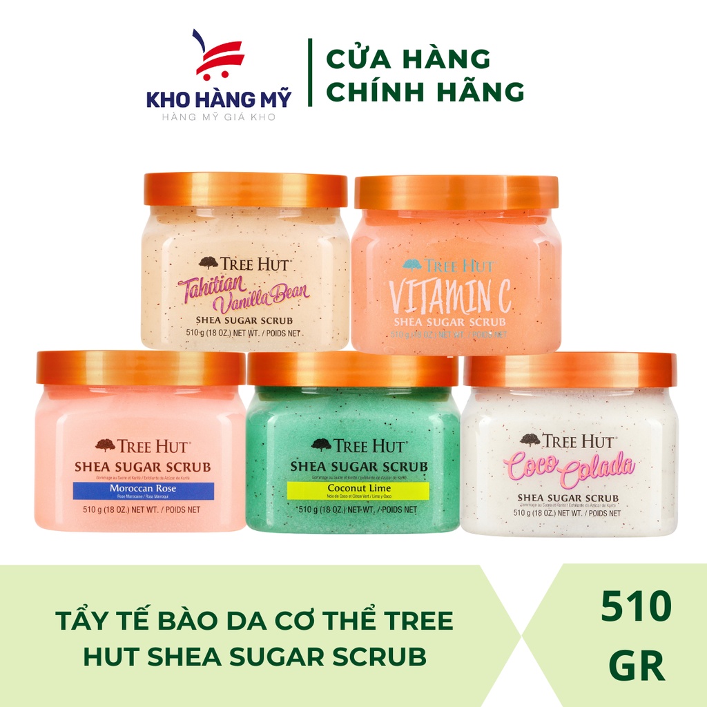 Tẩy tế bào chết cơ thể Tree Hut chính hãng Shea Sugar Scrub, tẩy da chết hạt đường thiên nhiên