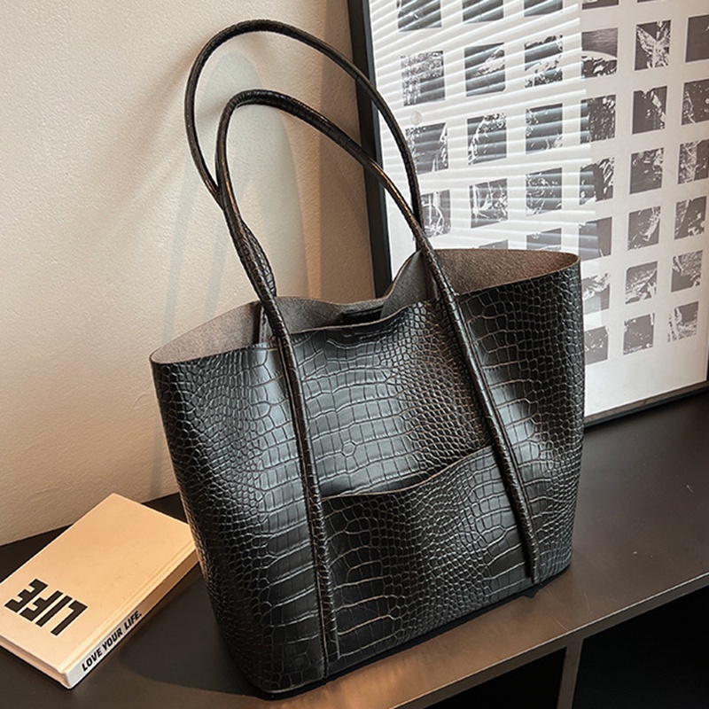 Túi Đeo Vai Sức Chứa Lớn Họa Tiết Vân Đá Đơn Giản Chất Lượng Cao Phong Cách retro Cho Nữ